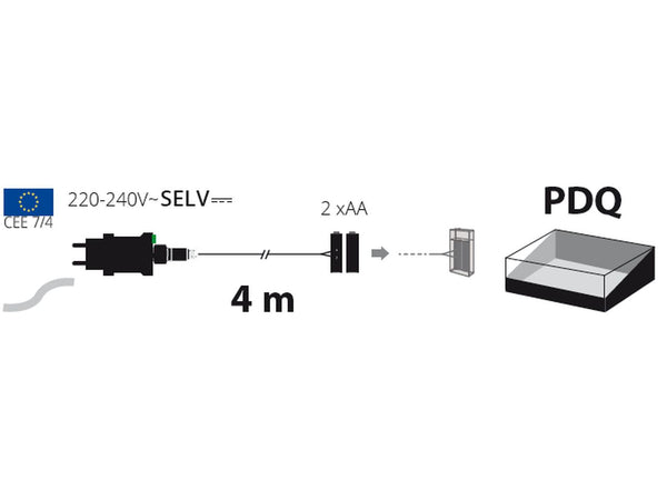 Trasformatore "Battery Eliminator" per batterie con Timer 8 ore On, disinseribile tramite Pulsante Luminoso