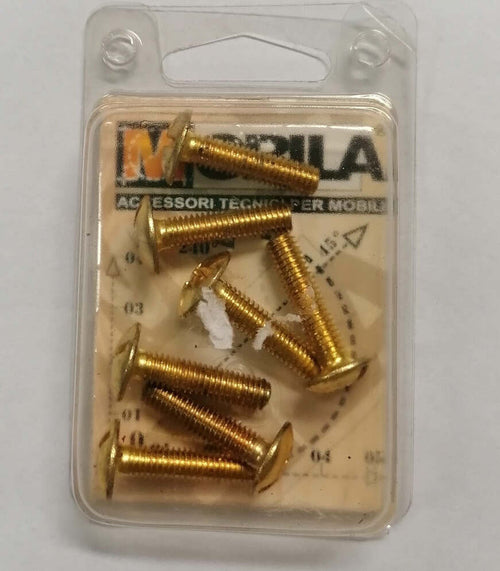 MOBILA---8-VITI-TESTA-BOMBATA-CON-TAGLIO-COMBINATO-IN-FERRO-OTTONATO-M6X30MM