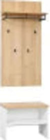 Mobile-Appendiabiti-2-in-1-con-Ripiano-a-2-Livelli,-in-Acciaio-e-Truciolato,-60x40x167.5-cm-DC2837-474V00NDDC2