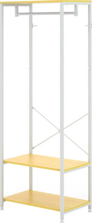 Mobile-Appendiabiti-2-in-1-con-Ripiano-a-2-Livelli,-in-Acciaio-e-Truciolato,-60x40x167.5-cm-DC2837-474V00NDDC2