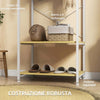 Mobile-Appendiabiti-2-in-1-con-Ripiano-a-2-Livelli,-in-Acciaio-e-Truciolato,-60x40x167.5-cm-DC2837-474V00NDDC2