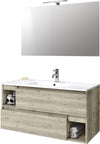 Mobile Bagno 100cm Sospeso Con Due Cassetti Due Vani E Specchio Con Lampada Casa e cucina/Bagno/Mobili da bagno/Mobiletti con lavabo Shopbagno.it - Roma, Commerciovirtuoso.it