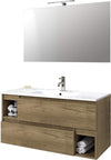 Mobile Bagno 100cm Sospeso Con Due Cassetti Due Vani E Specchio Con Lampada Casa e cucina/Bagno/Mobili da bagno/Mobiletti con lavabo Shopbagno.it - Roma, Commerciovirtuoso.it