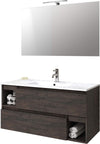 Mobile Bagno 100cm Sospeso Con Due Cassetti Due Vani E Specchio Con Lampada Casa e cucina/Bagno/Mobili da bagno/Mobiletti con lavabo Shopbagno.it - Roma, Commerciovirtuoso.it