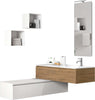 Mobile Bagno 120cm, Lavabo, Due Basi Con Cassetto, Specchio Con Lampada E Due Cubi Porta Oggetti Casa e cucina/Bagno/Mobili da bagno/Mobiletti con lavabo Shopbagno.it - Roma, Commerciovirtuoso.it