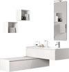 Mobile Bagno 120cm, Lavabo, Due Basi Con Cassetto, Specchio Con Lampada E Due Cubi Porta Oggetti Casa e cucina/Bagno/Mobili da bagno/Mobiletti con lavabo Shopbagno.it - Roma, Commerciovirtuoso.it