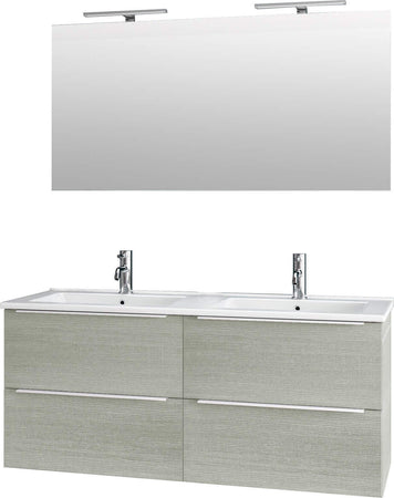 Mobile Bagno 120cm Sospeso Con Quattro Cassetti Lavabo Doppia Vasca Specchio E Doppia Lampada Casa e cucina/Bagno/Mobili da bagno/Mobiletti con lavabo Shopbagno.it - Roma, Commerciovirtuoso.it