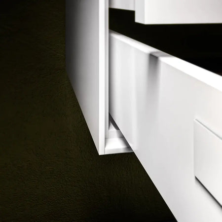 Mobile Bagno 120cm Sospeso Due Cassetti e Specchio Con Lampada