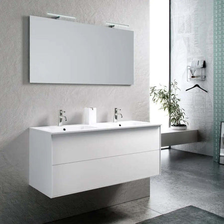 Mobile Bagno 120cm Sospeso Due Cassetti Lavabo Doppia Vasca e Specchio Con Lampada Casa e cucina/Bagno/Mobili da bagno/Mobiletti con lavabo Shopbagno.it - Roma, Commerciovirtuoso.it
