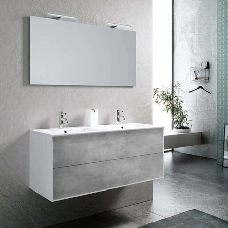 Mobile Bagno 120cm Sospeso Due Cassetti Lavabo Doppia Vasca e Specchio Con Lampada Casa e cucina/Bagno/Mobili da bagno/Mobiletti con lavabo Shopbagno.it - Roma, Commerciovirtuoso.it
