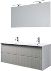 Mobile Bagno 120cm Sospeso Due Cassetti Lavabo Doppia Vasca e Specchio Con Lampada Casa e cucina/Bagno/Mobili da bagno/Mobiletti con lavabo Shopbagno.it - Roma, Commerciovirtuoso.it
