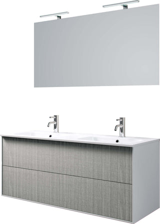 Mobile Bagno 120cm Sospeso Due Cassetti Lavabo Doppia Vasca e Specchio Con Lampada Casa e cucina/Bagno/Mobili da bagno/Mobiletti con lavabo Shopbagno.it - Roma, Commerciovirtuoso.it