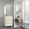 Mobile Bagno 60cm a Terra Con Tre Cassetti e Specchio Rovere Alaska