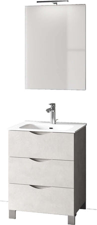 Mobile Bagno 60cm a Terra Effetto Pietra Con Tre Cassetti Specchio e Lampada Casa e cucina/Bagno/Mobili da bagno/Mobiletti con lavabo Shopbagno.it - Roma, Commerciovirtuoso.it