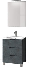 Mobile Bagno 60cm a Terra Effetto Pietra Con Tre Cassetti Specchio e Lampada Casa e cucina/Bagno/Mobili da bagno/Mobiletti con lavabo Shopbagno.it - Roma, Commerciovirtuoso.it