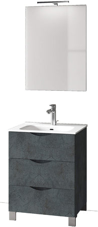 Mobile Bagno 60cm a Terra Effetto Pietra Con Tre Cassetti Specchio e Lampada Casa e cucina/Bagno/Mobili da bagno/Mobiletti con lavabo Shopbagno.it - Roma, Commerciovirtuoso.it