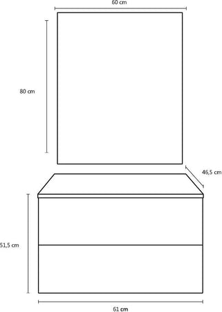 Mobile Bagno 60cm Sospeso Con 2 Cassetti e Specchio con Lampada LED Casa e cucina/Bagno/Mobili da bagno/Mobiletti con lavabo Shopbagno.it - Roma, Commerciovirtuoso.it