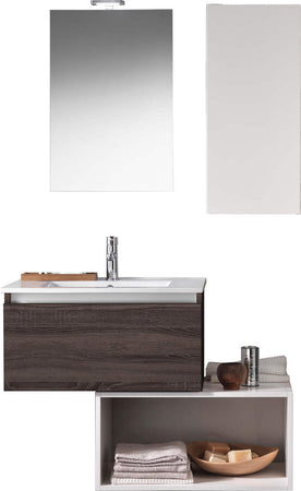 Mobile Bagno 70cm Sospeso Cassetto, Pensile, Vano a Giorno, Specchio E Lampada Casa e cucina/Bagno/Mobili da bagno/Mobiletti con lavabo Shopbagno.it - Roma, Commerciovirtuoso.it