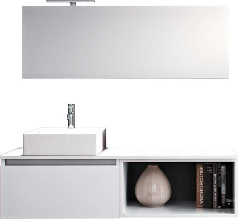 Mobile Bagno 70cm Sospeso Cassetto, Vano a Giorno, Specchio E Lampada Casa e cucina/Bagno/Mobili da bagno/Mobiletti con lavabo Shopbagno.it - Roma, Commerciovirtuoso.it