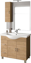 Mobile Bagno 80cm a Terra Con Due Ante Due Cassetti, Specchio con Pensile e Lampada Casa e cucina/Bagno/Mobili da bagno/Mobiletti con lavabo Shopbagno.it - Roma, Commerciovirtuoso.it