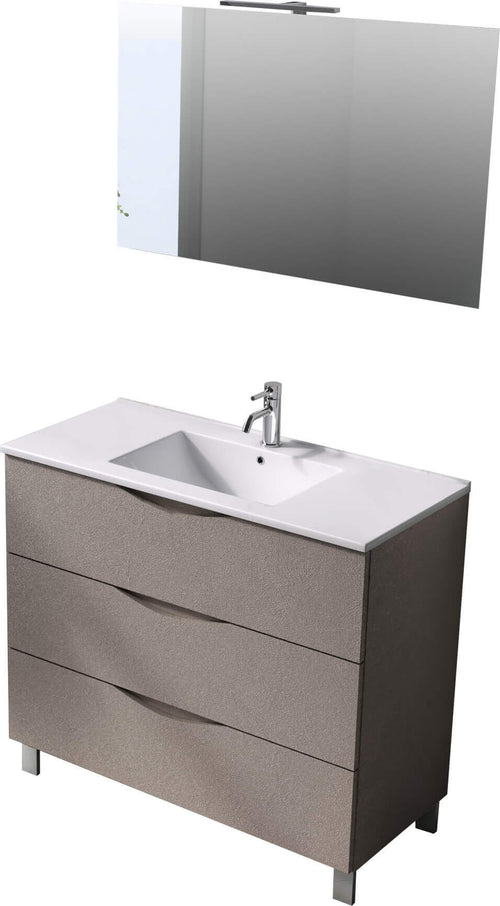 Mobile Bagno 80cm a Terra Effetto Pietra Con Tre Cassetti Specchio e Lampada Casa e cucina/Bagno/Mobili da bagno/Mobiletti con lavabo Shopbagno.it - Roma, Commerciovirtuoso.it