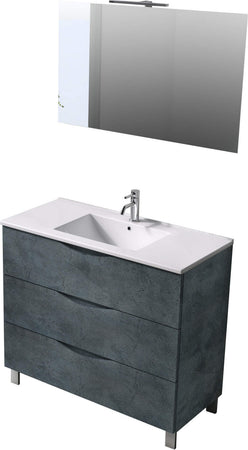 Mobile Bagno 80cm a Terra Effetto Pietra Con Tre Cassetti Specchio e Lampada Casa e cucina/Bagno/Mobili da bagno/Mobiletti con lavabo Shopbagno.it - Roma, Commerciovirtuoso.it