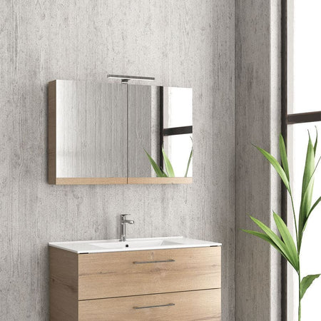 Mobile Bagno 90cm Sospeso Con Specchio Contenitore - New Elsa Casa e cucina/Bagno/Mobili da bagno/Mobiletti con lavabo Shopbagno.it - Roma, Commerciovirtuoso.it