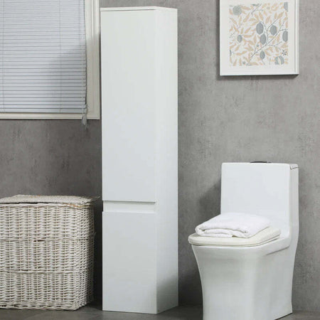 Mobile-Bagno-con-5-Ripiani-Regolabili,-Ante-senza-maniglie-30x28x152.5cm,-Bianco-TG9834-546V00WTTG9