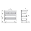 Mobile bagno Elmas100 con lavabo rovere caledonia 3 cassetti 100x45x86h
