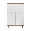 Mobile bagno Lumos con due cassetti e due ante colore bianco opaco e rovere