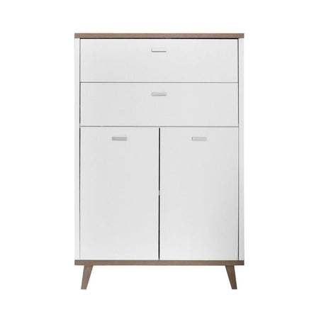 Mobile bagno Lumos con due cassetti e due ante colore bianco opaco e rovere