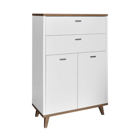 Mobile bagno Lumos con due cassetti e due ante colore bianco opaco e rovere