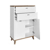 Mobile bagno Lumos con due cassetti e due ante colore bianco opaco e rovere