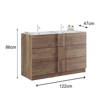 Mobile bagno Salemi120 doppia vasca rovere mercure