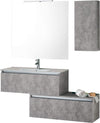 Mobile Bagno Sospesa 100cm Con Due Cassetti, Pensile Colonna, Specchio e Lampada Casa e cucina/Bagno/Mobili da bagno/Mobiletti con lavabo Shopbagno.it - Roma, Commerciovirtuoso.it