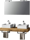 Mobile Bagno Sospeso 120cm Con Doppio Lavabo Specchio, Lampada e Porta Asciugamano Casa e cucina/Bagno/Mobili da bagno/Mobiletti con lavabo Shopbagno.it - Roma, Commerciovirtuoso.it