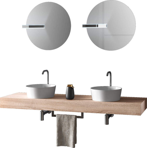 Mobile Bagno Sospeso 165cm Con Doppio Lavabo Doppio Specchio e Lampada Casa e cucina/Bagno/Mobili da bagno/Mobiletti con lavabo Shopbagno.it - Roma, Commerciovirtuoso.it