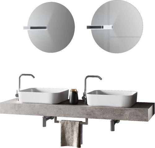 Mobile Bagno Sospeso 165cm Con Due Lavabi Due Specchi Doppia Lampada e Porta Asciugamano Casa e cucina/Bagno/Mobili da bagno/Mobiletti con lavabo Shopbagno.it - Roma, Commerciovirtuoso.it