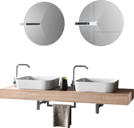 Mobile Bagno Sospeso 165cm Con Due Lavabi Due Specchi Doppia Lampada e Porta Asciugamano Casa e cucina/Bagno/Mobili da bagno/Mobiletti con lavabo Shopbagno.it - Roma, Commerciovirtuoso.it