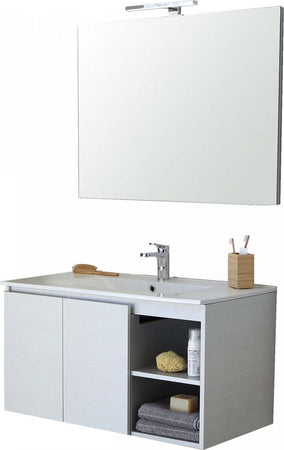 Mobile-bagno-sospeso-90cm-bianco-con-specchio-e-luce-Sun