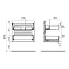Mobile bagno sospeso Ador60 rovere ostippo con lavabo 2 cassetti 60x45x54h