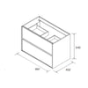 Mobile bagno sospeso Claros100 bianco laccato lucido con lavabo 2 cassetti 100x45x56h