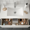Mobile bagno sospeso Claros100 bianco laccato lucido con lavabo 2 cassetti 100x45x56h