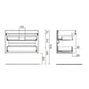 Mobile bagno sospeso Claros100 bianco laccato lucido con lavabo 2 cassetti 100x45x56h
