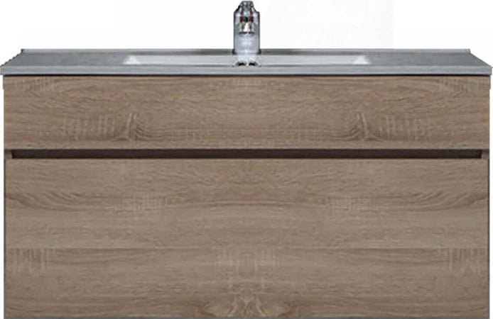 Mobile Bagno Sospeso Con Lavandino Integrato in Rovere Chiaro Set Mobiletto Bagno Design Moderno Con Lavabo E Specchio Inclusi Casa e cucina/Bagno/Mobili da bagno/Mobiletti e armadietti/Mobili a muro Shopbagno.it - Roma, Commerciovirtuoso.it