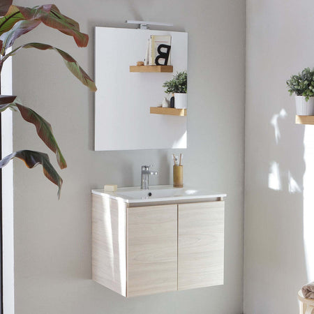 Mobile-Bagno-sospeso-in-legno-chiaro-da-60cm-a-due-sportelli