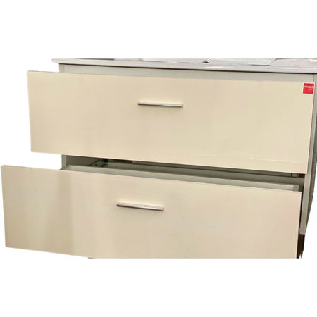 Mobile bagno sospeso Lario con lavabo e specchio bianco 80x46x48 H cm