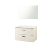Mobile bagno sospeso Lario con lavabo e specchio bianco 80x46x48 H cm