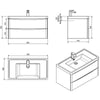 Mobile bagno sospeso Lesina bianco lucido 90x48x55