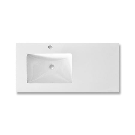 Mobile bagno sospeso Resia con specchio bianco larice 90x46x54 H